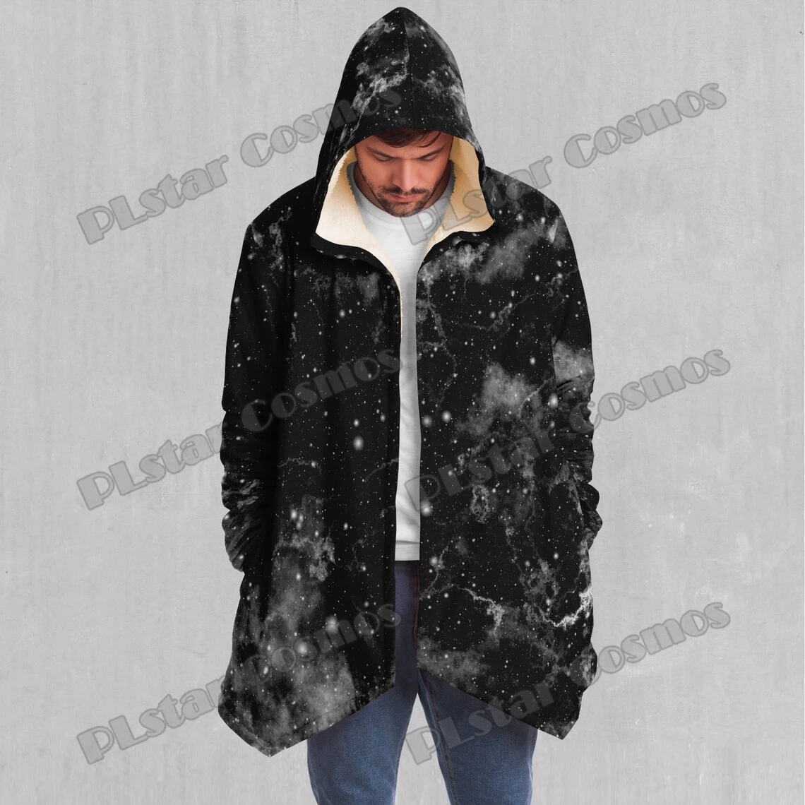 Capa de pesca Dark Matter con capucha y forro Sherpa para invierno