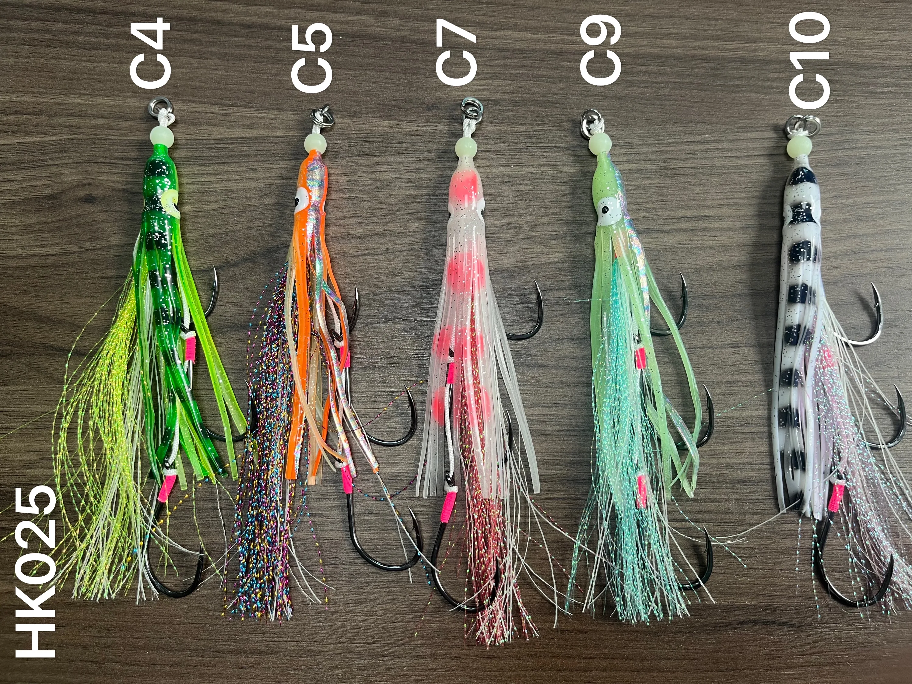 HK025 Inchiku 6/0 8/0 anzuelo de calamar anzuelo de Jigging pulpo calamar señuelo de pesca de goma brillo UV anzuelo Triple Tai Kabura Peche - imagen 4