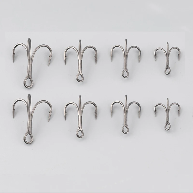 20 unids/caja anzuelos triples 14 # -1/0 # Anzuelos de pesca de agua salada, anzuelos de acero rico en carbono, anzuelos de alta resistencia, aparejos de pesca - imagen 4