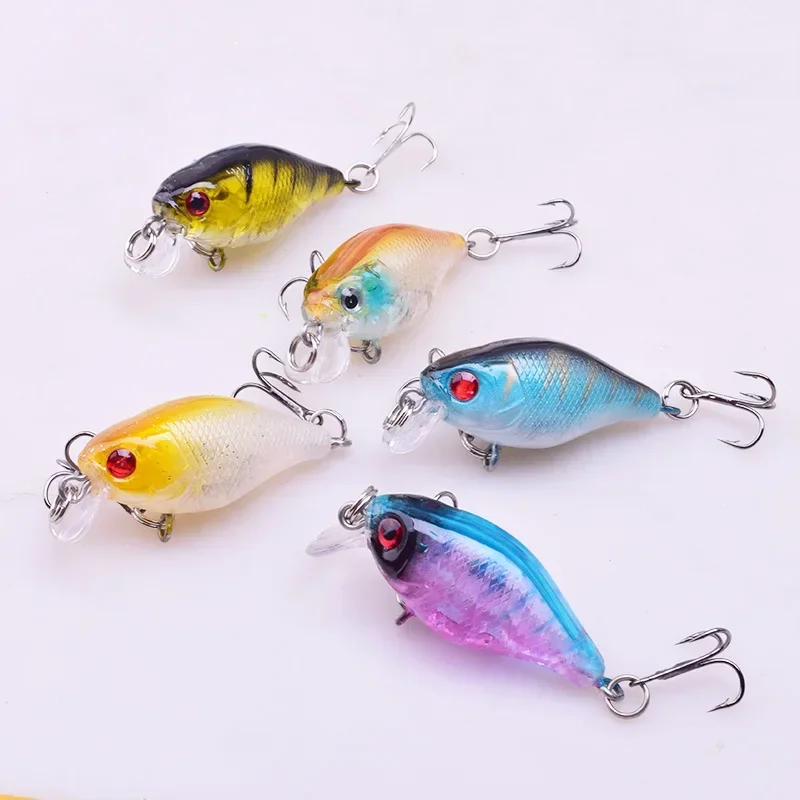 Señuelo de pesca con manivela Wobbler flotante, 4,5 cm, 4g, Minnow Topwater, cebo duro artificial, Crankbait para lubina, anzuelos triples, 1 ud. - imagen 5