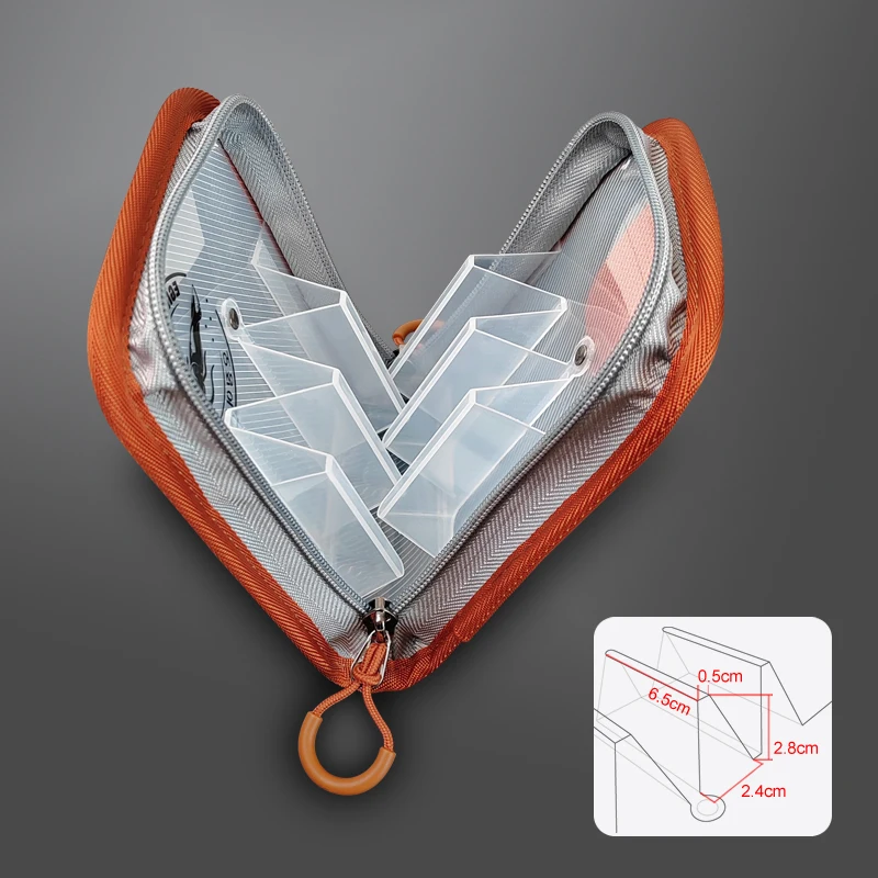 Bolsa de pesca de 6 rejillas, bolsos de pulpo Egi, caja de almacenamiento de plantilla de calamar, bolsa de señuelo duro, cubierta protectora de gancho, funda impermeable para cebo de pesca - imagen 5