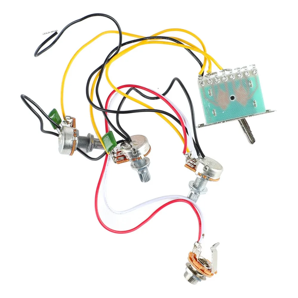 Arnés de cableado de guitarra de 2 tonos y 1 volumen ​   2T1V 5 vías ​ Interruptor de palanca de 5 vías ​ ​ Arnés de interruptores de 5 vías ​ ​ Interruptor de caja cromada ​ - imagen 2