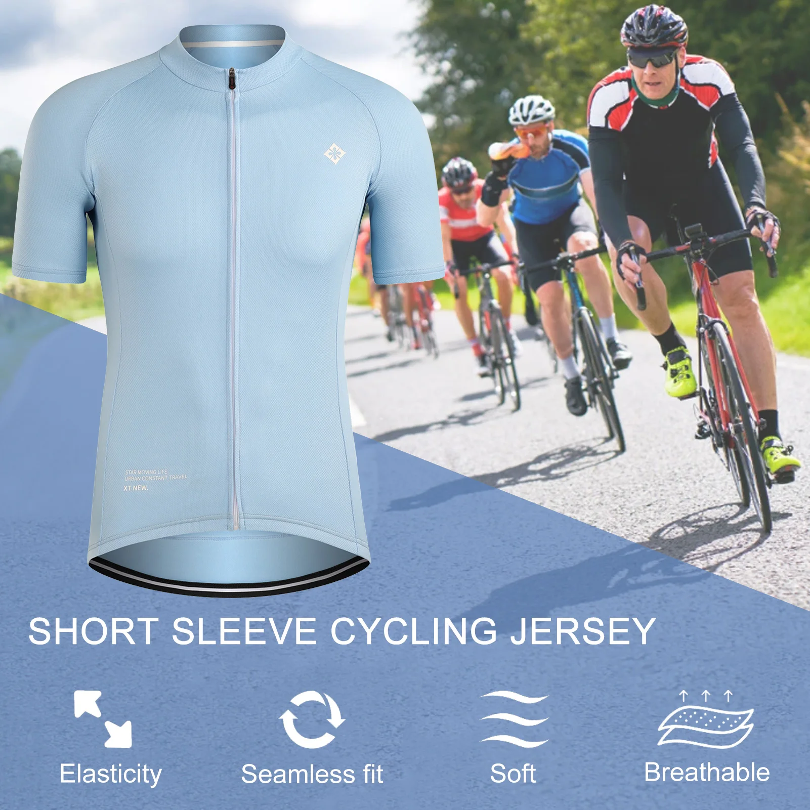 Maillot ciclismo anti-UV transpirable manga corta hombre - imagen 3