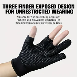 ZYZ Guantes de pesca tres dedos antideslizantes, cálidos y resistentes