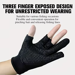 ZYZ Guantes de pesca tres dedos antideslizantes, cálidos y resistentes