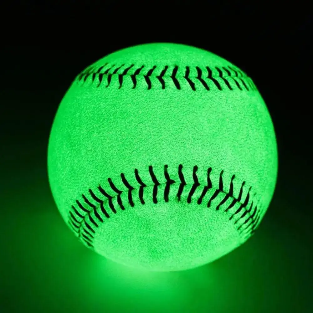 Béisbol luminoso de cuero especial, tamaño oficial, 9 pulgadas, brilla en la oscuridad, Blanco noctilucente - imagen 3