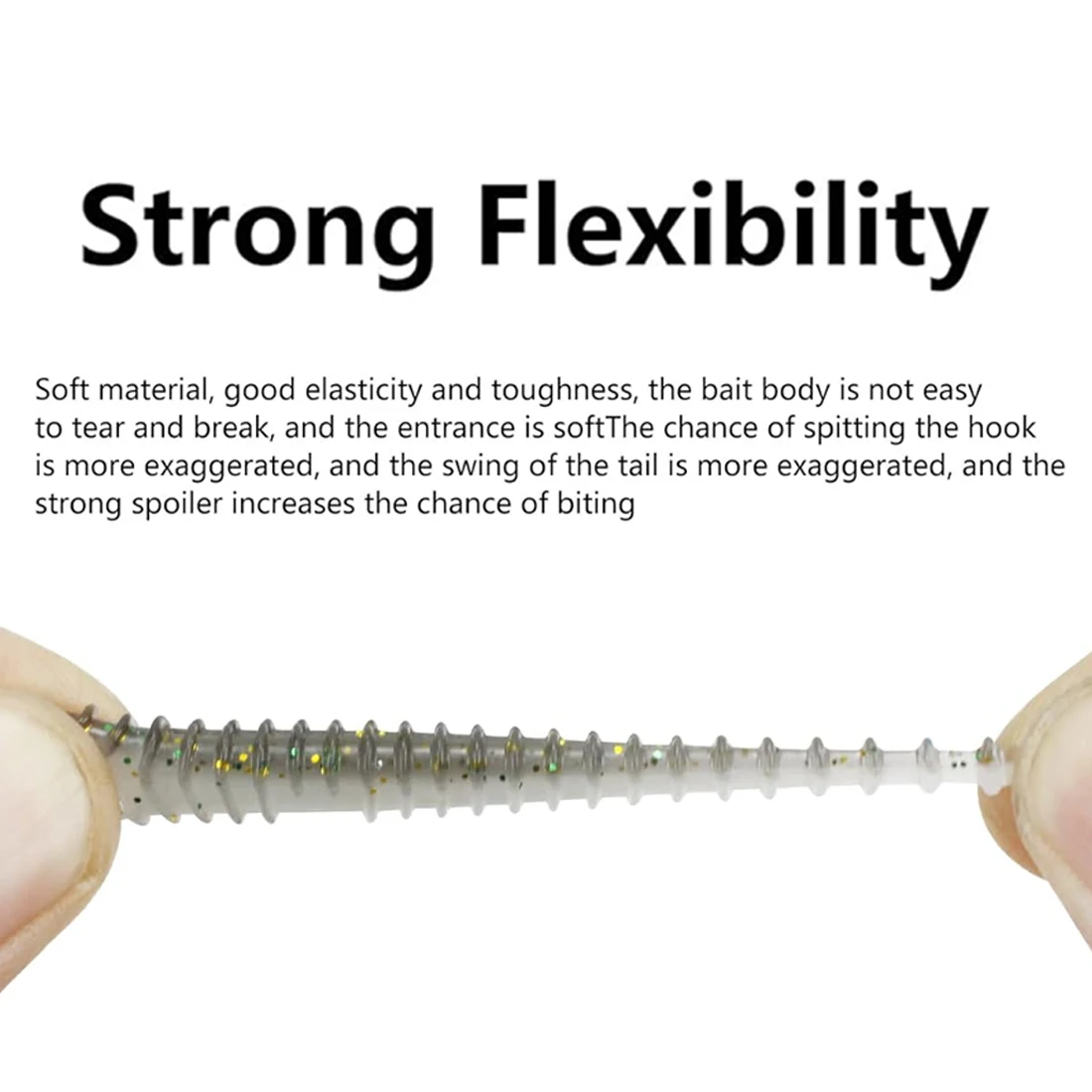 FishTrip-señuelo de pesca de plástico suave, cebo de cola de paleta de impacto, SWIMMER, cebo de silicona, criatura Artificial, 15 piezas - imagen 3