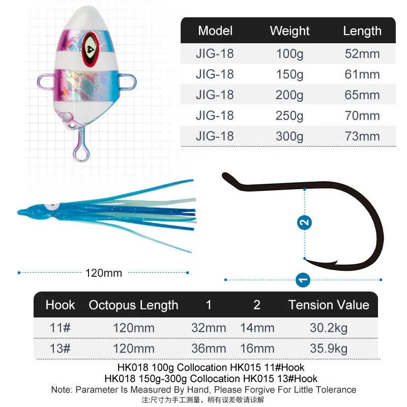 Kabura-anzuelos de Metal con cabeza de calamar, señuelo de Jigging de hundimiento, 100g, 150g, 200g, 250g, 300g, Marlin Inchiku - imagen 4