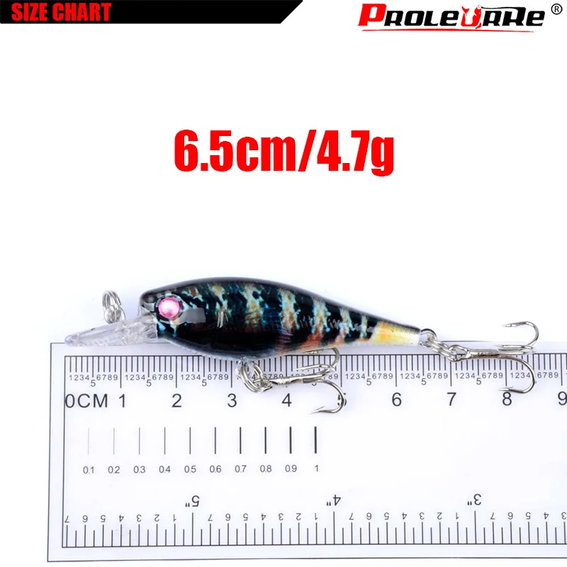 4 unids/lote de señuelos de pesca de agua superior, 65mm, 4,7g, cebo duro Artificial para pececillos, kit de pesca, plantilla wobbler, cebo de tirón - imagen 2