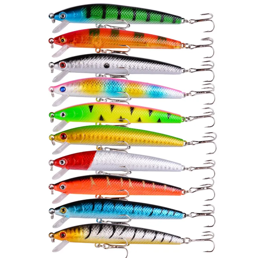 Kits de señuelos de pesca mixtos, Crankbait Minnow Popper, cebos para lubina, juego de wobbler, aparejos de cebo de pesca falsos realistas - imagen 5