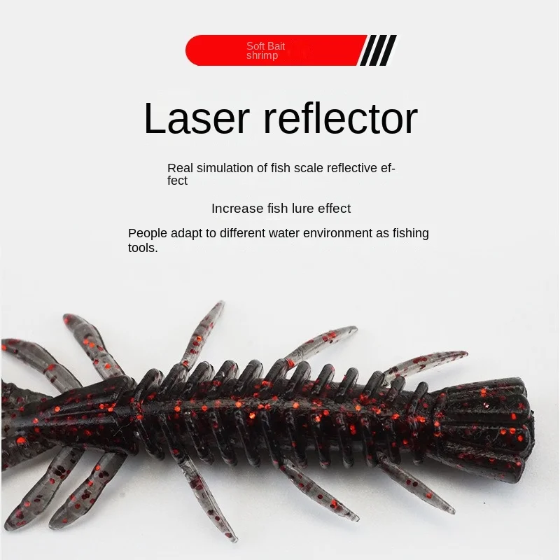 10Pcs 5cm Floating Shrimp Soft Bait Soft Worm Ned Inverted Fishing Mayfly Shrimp Lua Soft Bait Bass Soft Worm Fake Bait - imagen 2