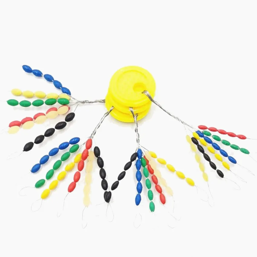 30 uds/1 grupo flotador de goma detiene granos espaciales tapón ovalado conector línea boyas pesca Bobber flotador para accesorios de pesca - imagen 5