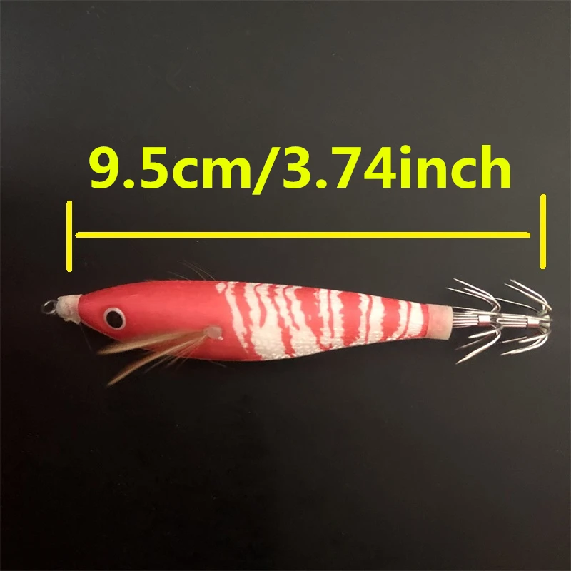 8068 9,5 cm9g1PCS LURETV Japón YAMASHITA mismo estilo camarones de madera TOTO SUTTE R WS95BL anzuelo de calamar cebo luminoso camarones de madera - imagen 5