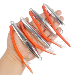 Plantillas de diamante de 1 pieza, Señuelos de pesca de agua salada, cuchara, plantilla de Metal con cola de tubo, plantilla de arrastre, cebo Stripers, pesca de Surf atún lubina