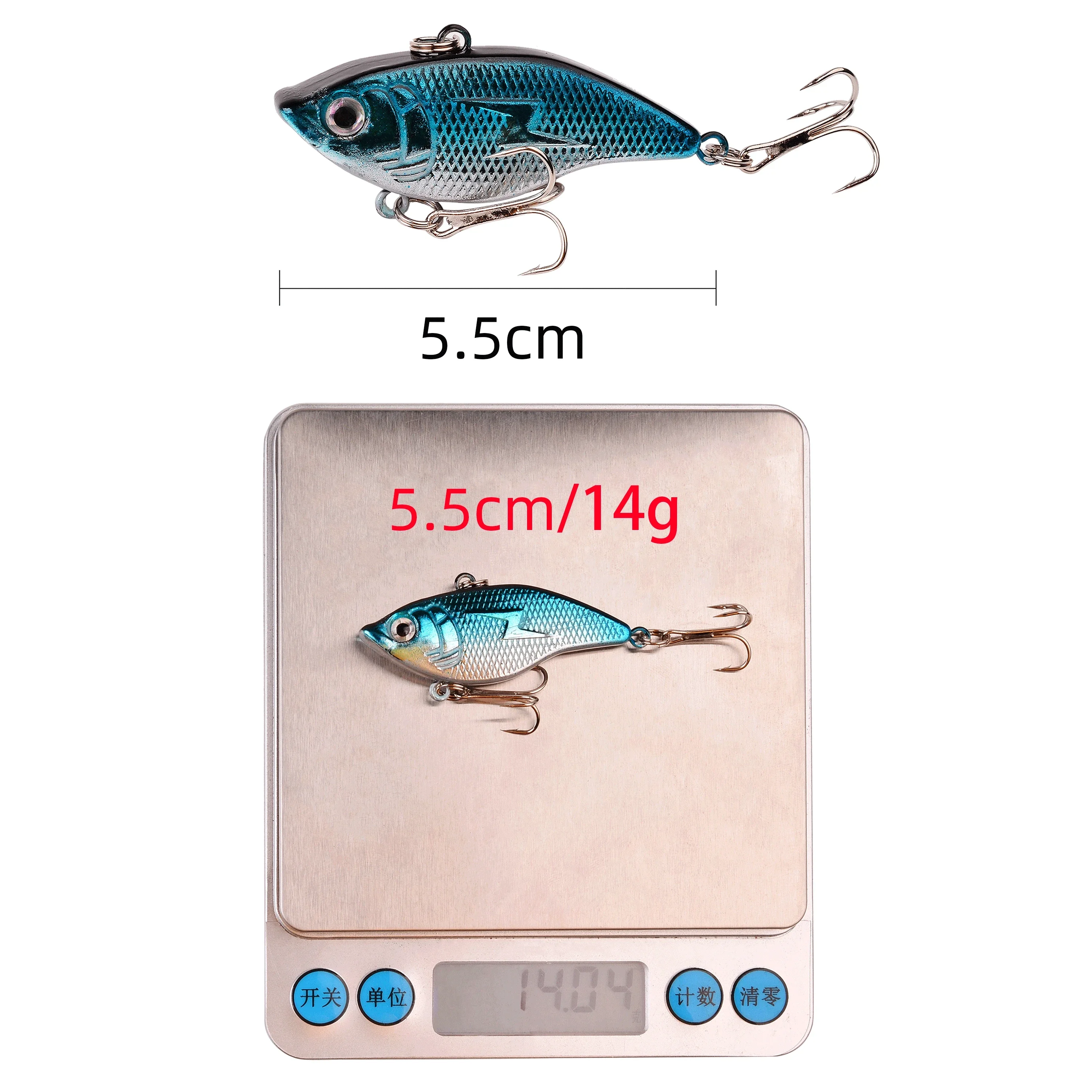 6 uds VIB señuelo cebos duros que se hunden ojos 3D 5,5 cm 14g Wobbler Crankbait cebo Artificial vibratorio ruido señuelo de Pesca - imagen 4