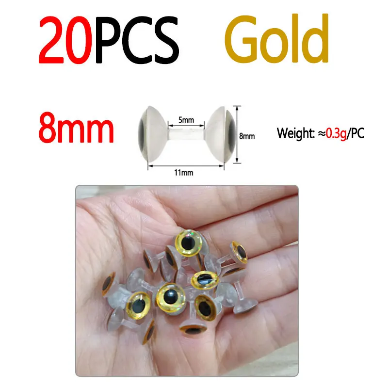 8mm 20pcs Gold