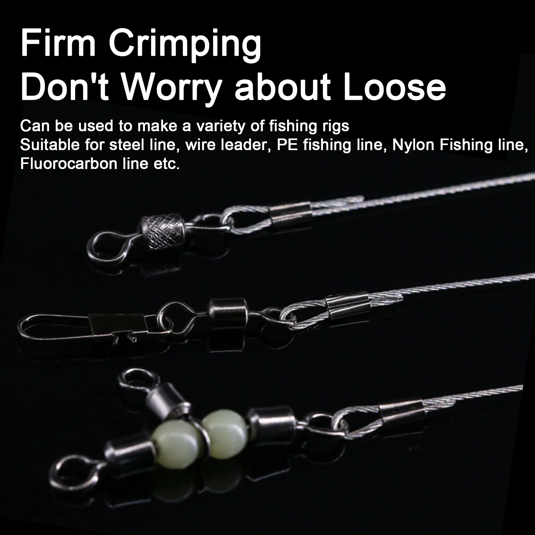 Aventik-Manguitos de prensado de doble barril, 100 piezas, aparejos de pesca, conectores de tubo de cobre, accesorios de pesca - imagen 5