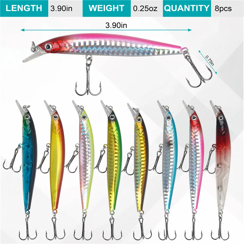 Señuelos Minnow para Lubina y Trucha – Cebos Duros de Pesca - imagen 2