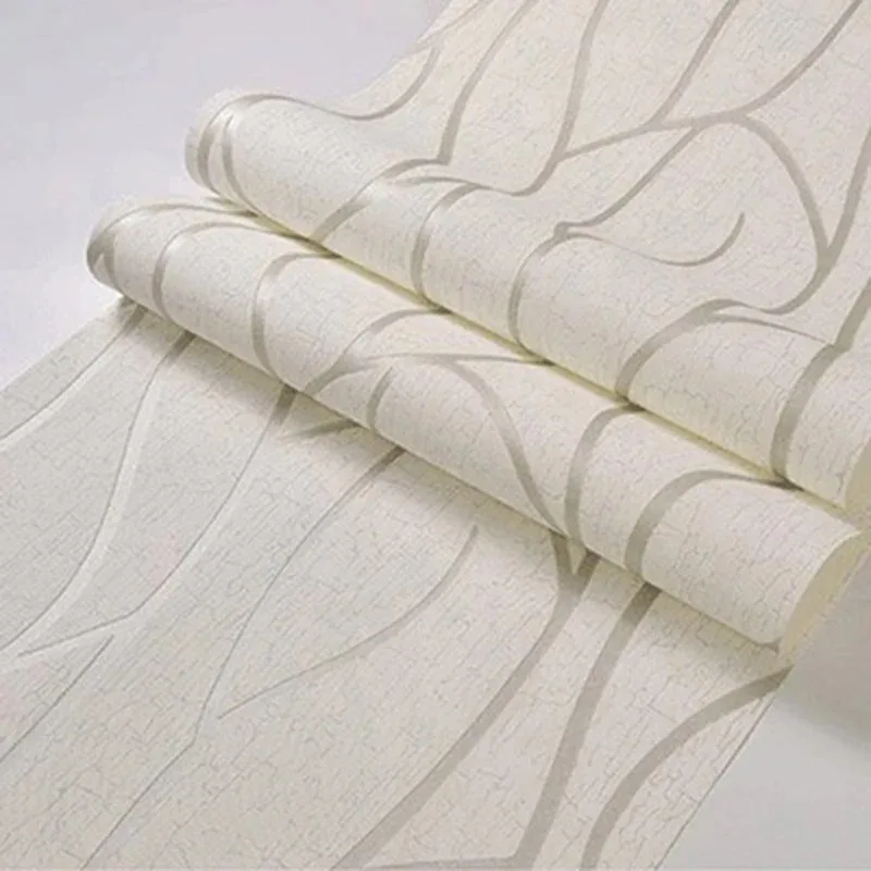 Papel tapiz de fondo de TV estereoscópico 3D, tela no tejida europea, papel tapiz para dormitorio y sala de estar, curva a rayas moderna Simple - imagen 5