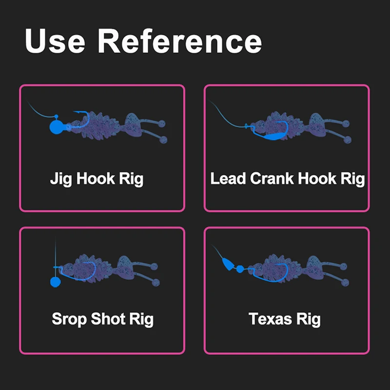 WEIHE 6 uds señuelo de pesca de camarones blandos TPE 6,5 cm/2,8g - imagen 4