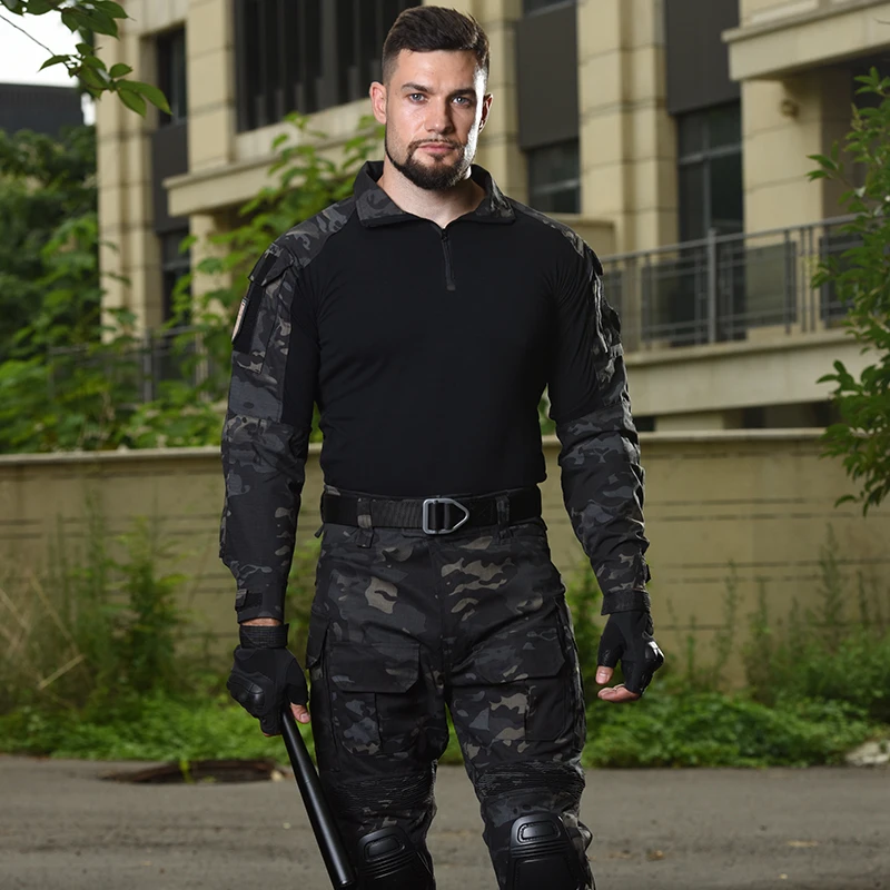 Traje de combate G3, camisa táctica para hombre, pantalones de acampada con almohadillas, ropa deportiva Airsoft para Paintball, uniforme de camuflaje para caza y acampada - imagen 4