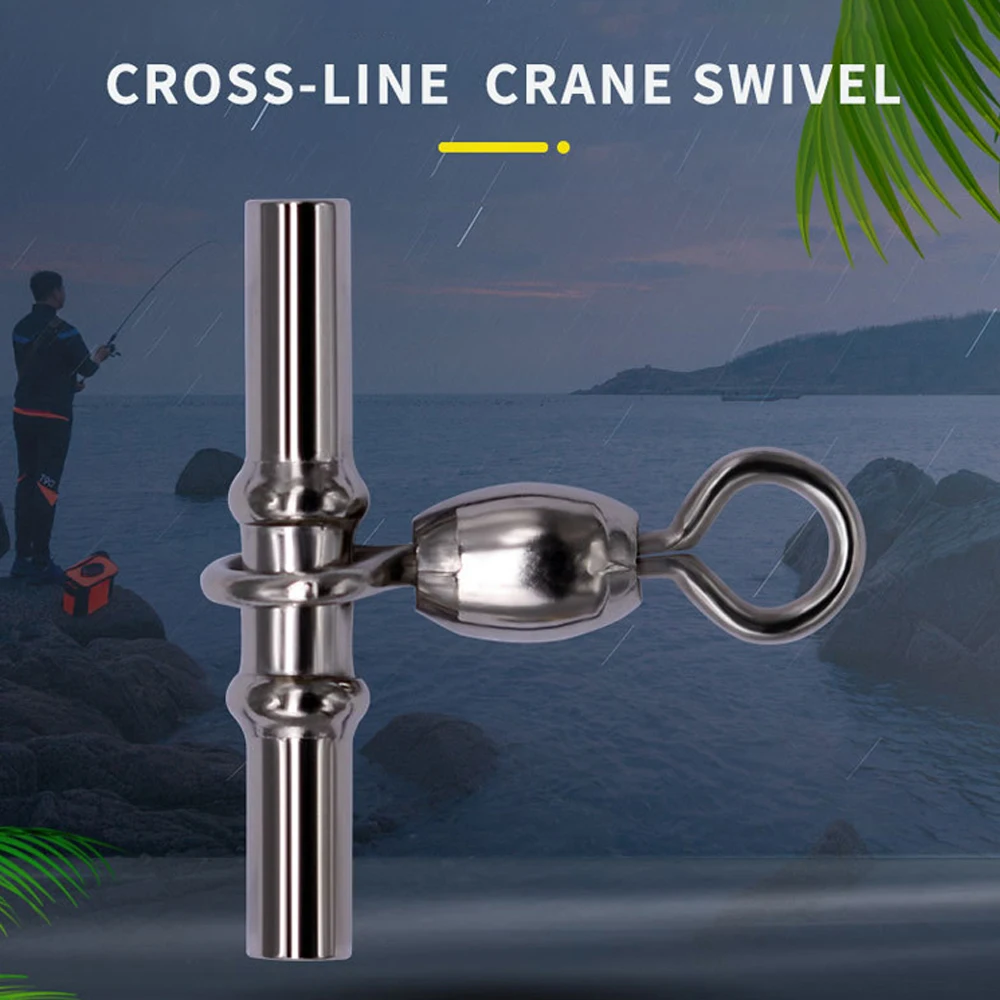 DNDYUJU 10-20 piezas manguitos giratorios de pesca de 3 vías grúa giratoria línea cruzada conector de pesca aparejos terminales de agua salada - imagen 4