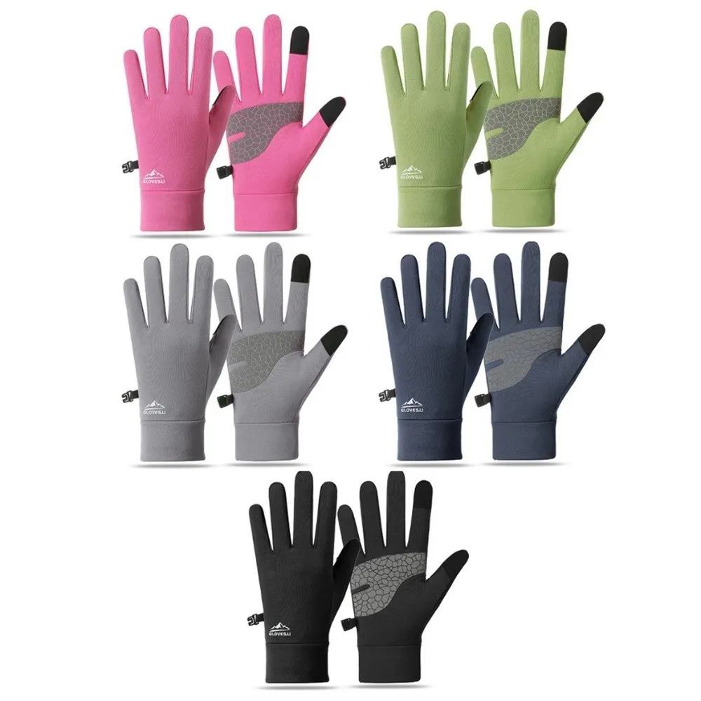 Guantes térmicos de lana para ciclismo de invierno, hebilla de bloqueo de pantalla táctil, guantes gruesos para ciclismo, resistentes al desgaste, antideslizantes, cálidos para exteriores - imagen 5