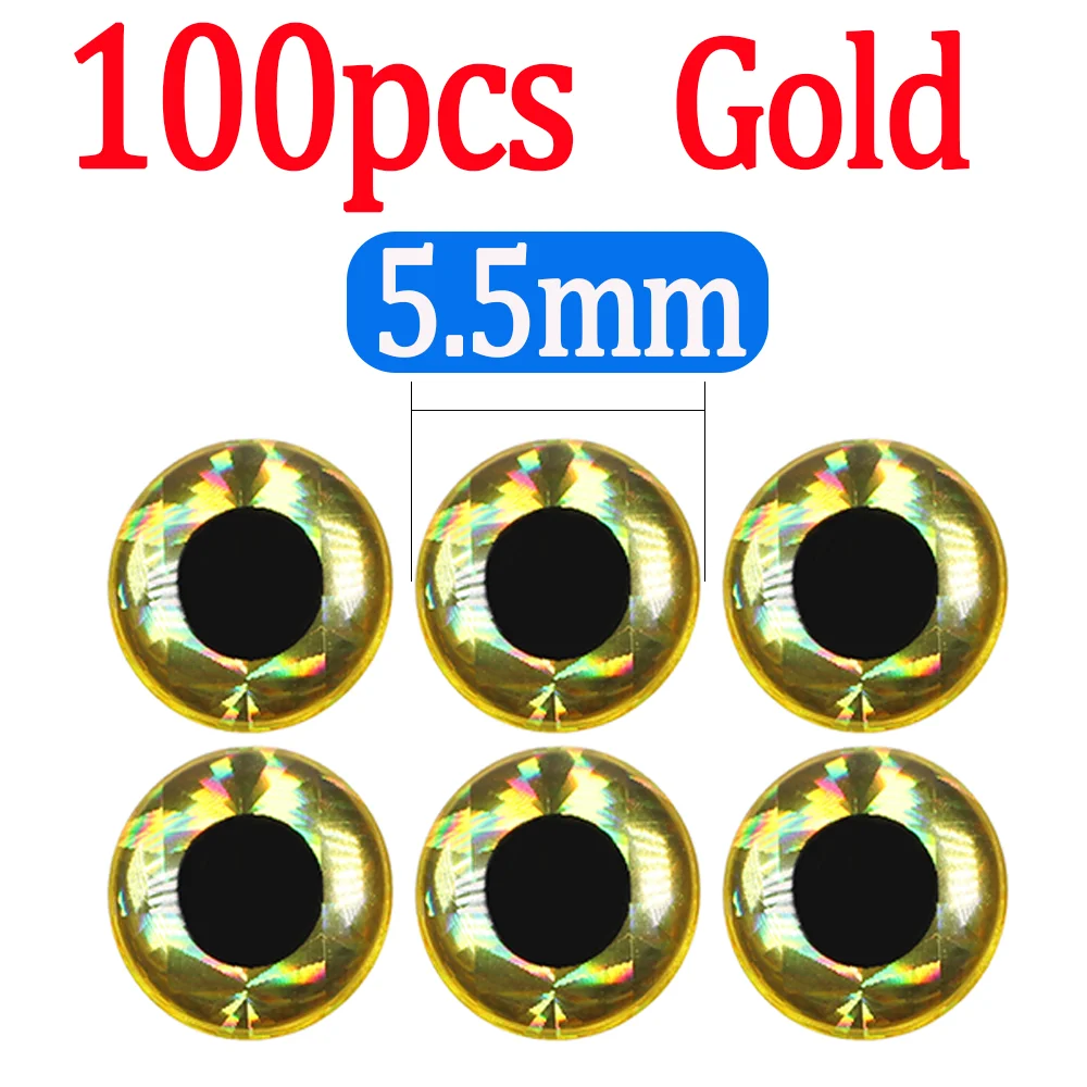 100pcs Gold 5.5mm