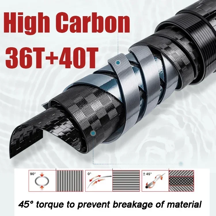 Caña de pescar de mano de fibra de carbono dura, súper ligera, larga, 8M/9M/10M/11M/12M/13M, caña de pescar telescópica de alta calidad - imagen 3