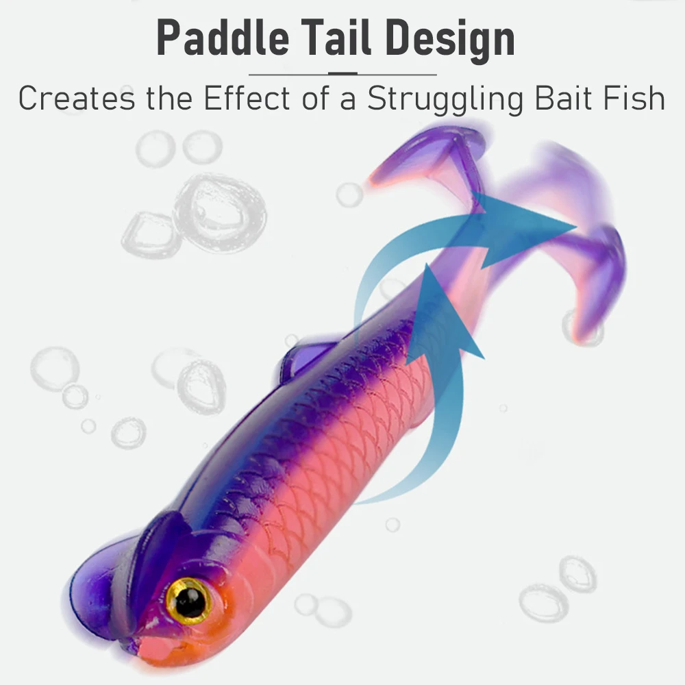 Vinilos Shad cola de paleta – Drop Shot y Texas Rig para Black Bass - imagen 2