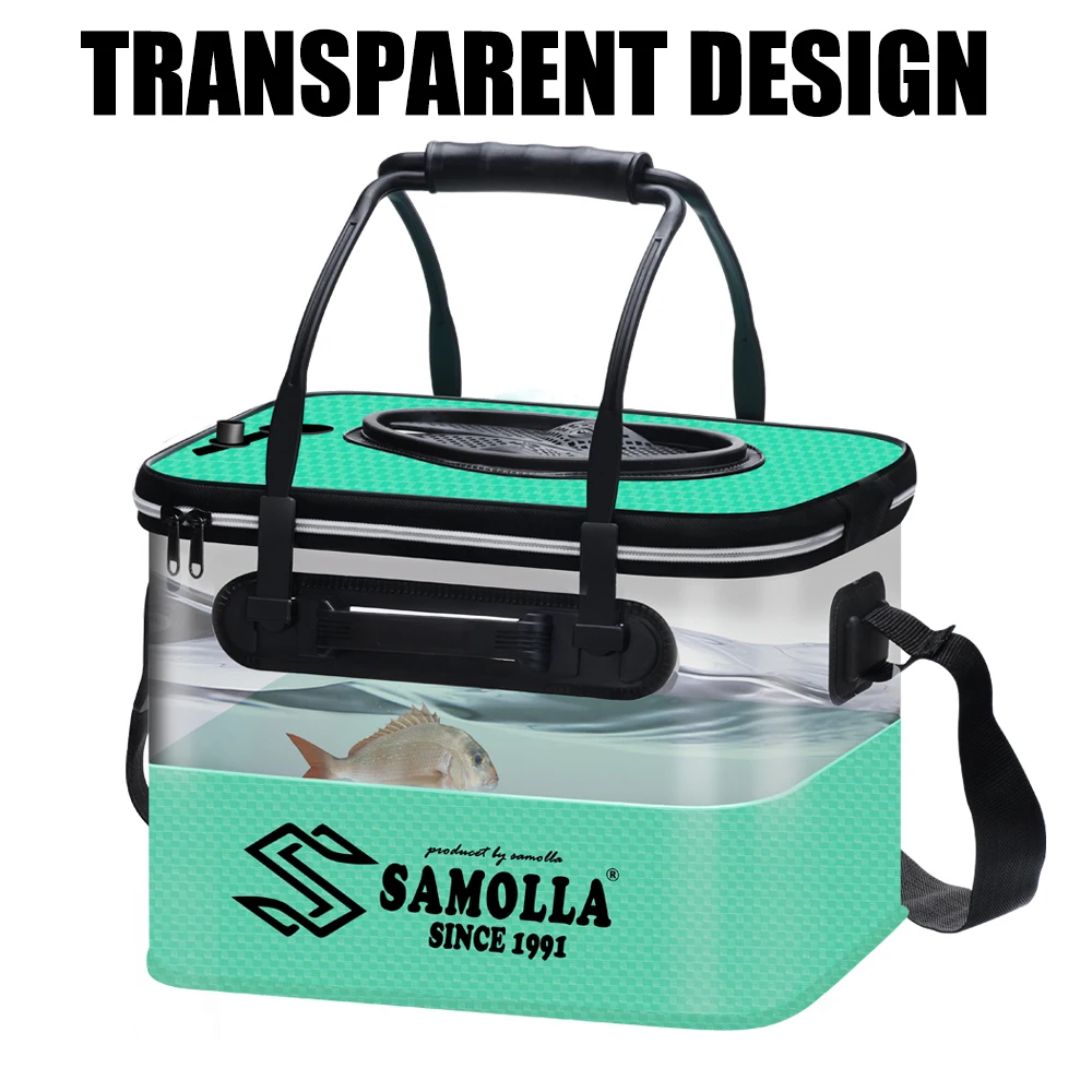 Cubo de pesca plegable y grueso, cubo para peces vivos sin bomba de oxígeno, tanque de agua portátil EVA, pesca al aire libre, caja para peces vivos - imagen 4