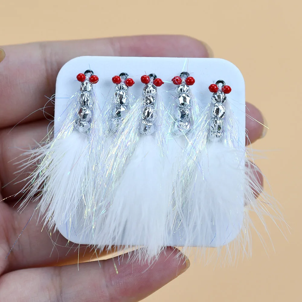 MNFT Juego de 5 piezas 9 #   Crazy Charlie Dubbing Ninfas Moscas con anzuelos de púas Señuelos de pesca de trucha cebo para pesca con mosca - imagen 2