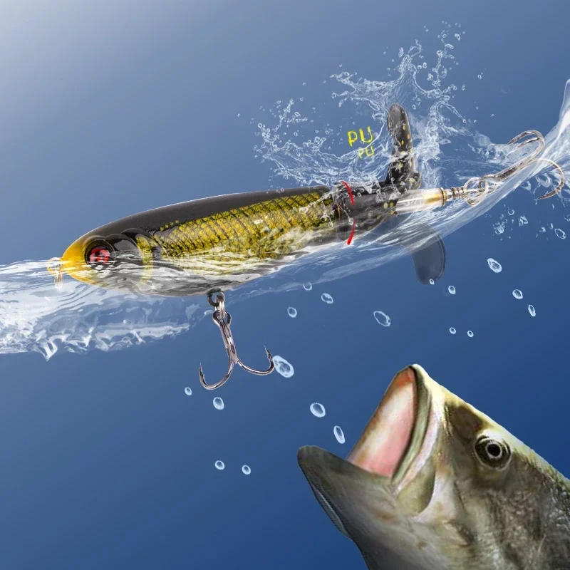 Whopper Plopper-señuelo de pesca Artificial, aparejos de pesca, cola giratoria flotante, Crankbait, 100mm, 16,8g, 1 piezas - imagen 4