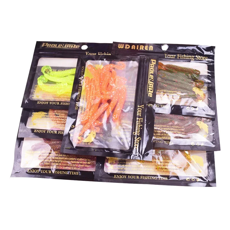 Señuelo Swimbait de Silicona con Sabor a Gamba – Cola Espiral para Pesca - imagen 2