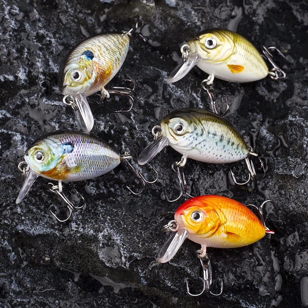 CCLTBA-Mini cebo de manivela, 4cm, 4g, Micro Wobbler Crankbait, Señuelos de Pesca ruidosos para aparejos de pececillos artificiales duros de agua dulce - imagen 5