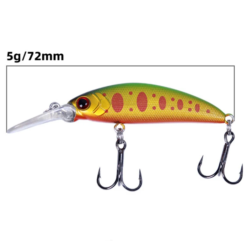 Señuelo de pesca que se hunde, cebo duro con anzuelo triple, aparejo de manivela, cebo Artificial, 7,2 cm, 5g - imagen 5