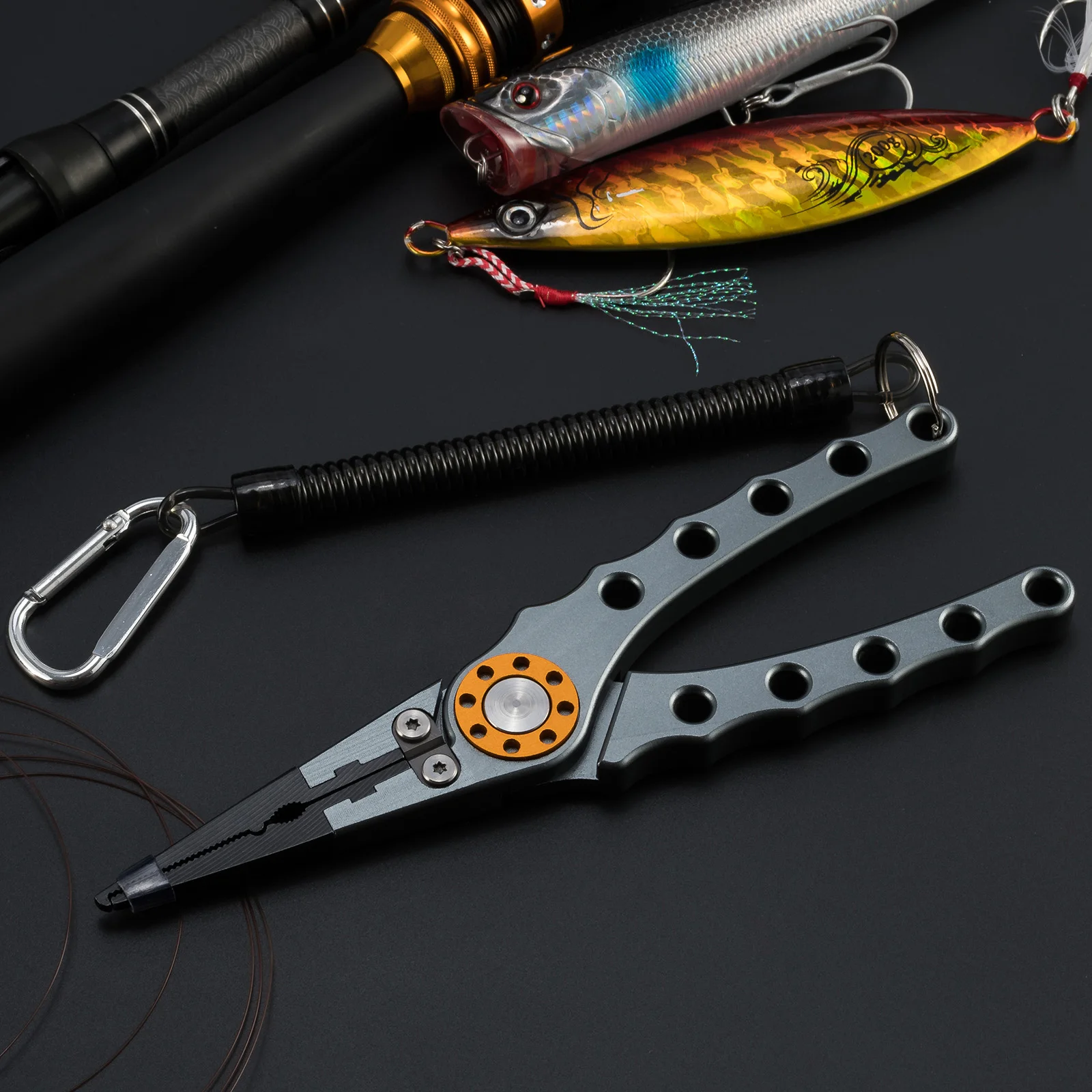 Alicates pesca multifuncionales aluminio 6061 – Cortador y removedor - imagen 5