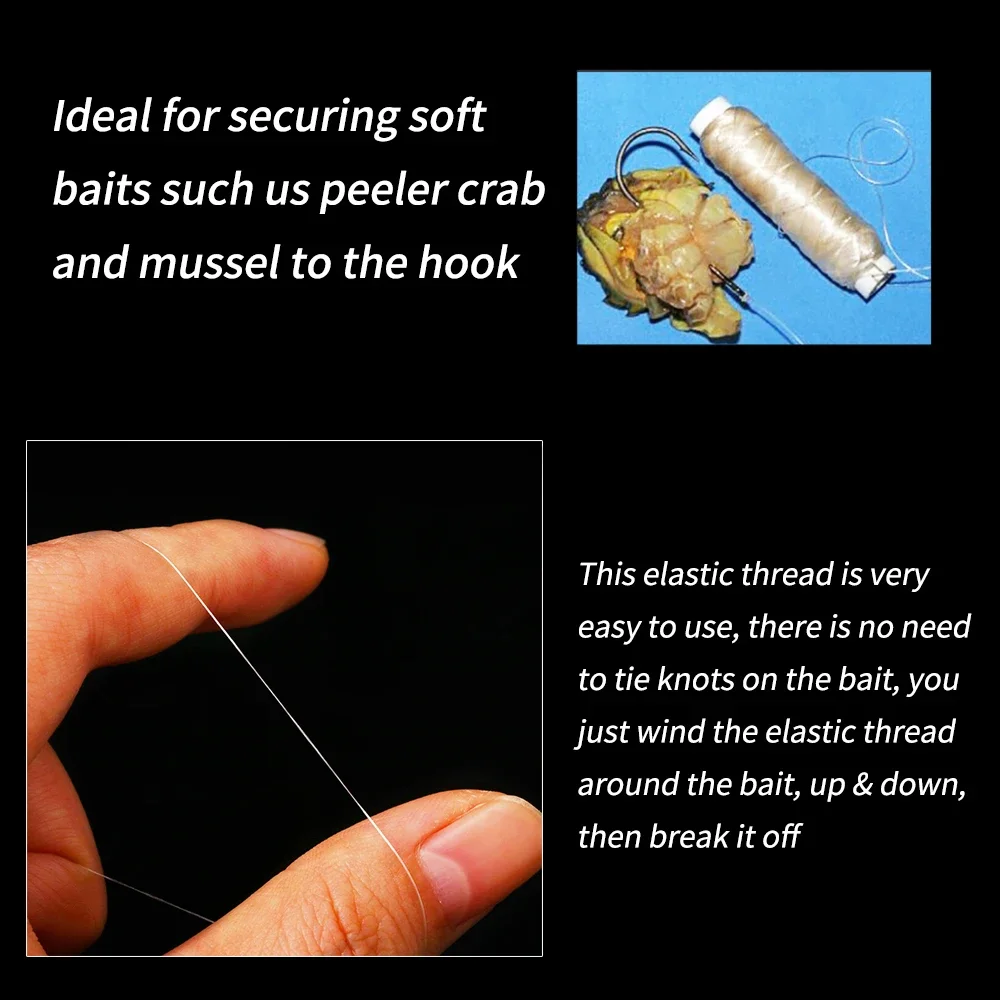 Cebo de pesca de poliéster de 0,1mm-0,3mm, hilo elástico para enganchar en el mar, Material elástico Invisible - imagen 4