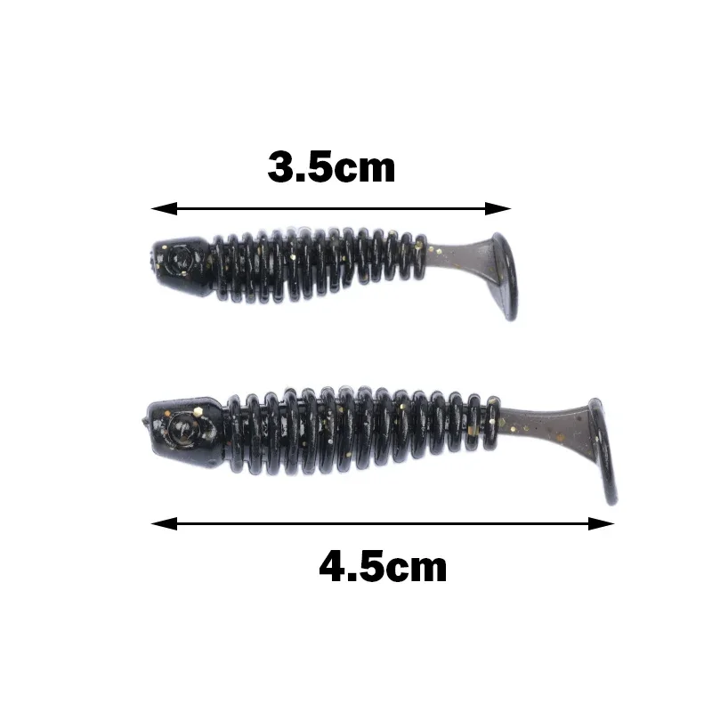10 Uds. Señuelos blandos de silicona, aparejos artificiales, cebo de 3,5 cm, 0,7g, productos para pesca en el mar, pesca en roca, Swimbait Wobblers