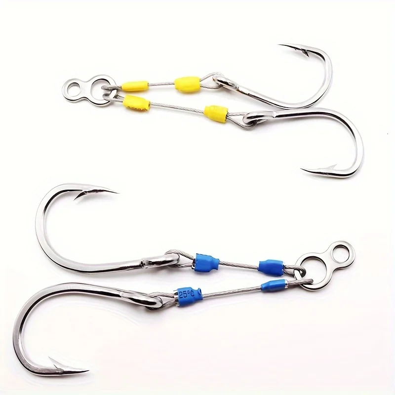 ZYZ-anzuelo de ayuda con plantilla de alambre de acero, 6 tamaños, anzuelos de acero rico en carbono, accesorios para aparejos, anzuelos de pesca Jigging para barcos oceánicos - imagen 5