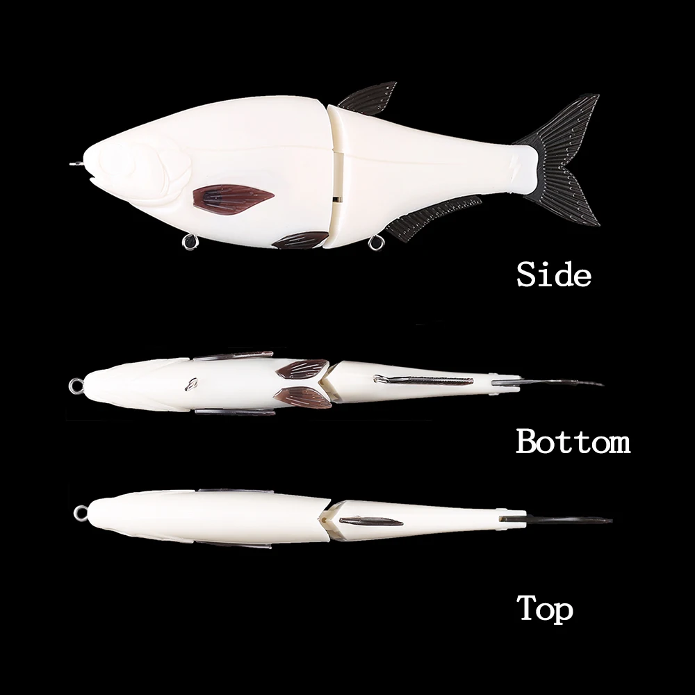 Chan'sHuang-Cebo en blanco sin pintar de 18cm, cebo deslizante flotante/hundimiento, cola suave, Swimbait, señuelo de pesca Artificial DIY, 1 unidad - imagen 3