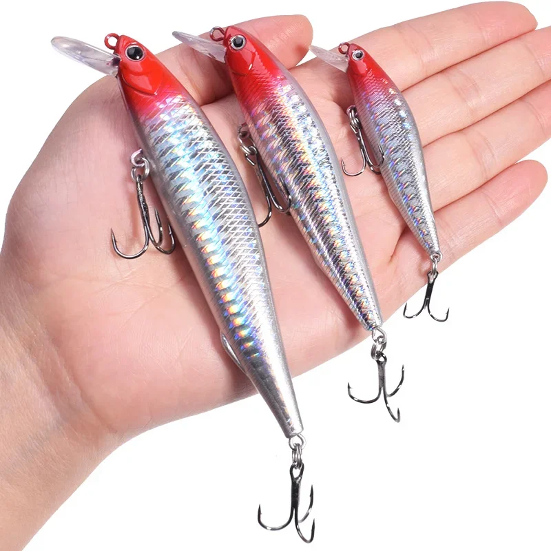 Señuelos de Pesca de pececillo que se hunden, Wobblers de curricán de fundición lejana, cebo duro Artificial para Isca Bass Pike, aparejos de Pesca, 1 ud. - imagen 2