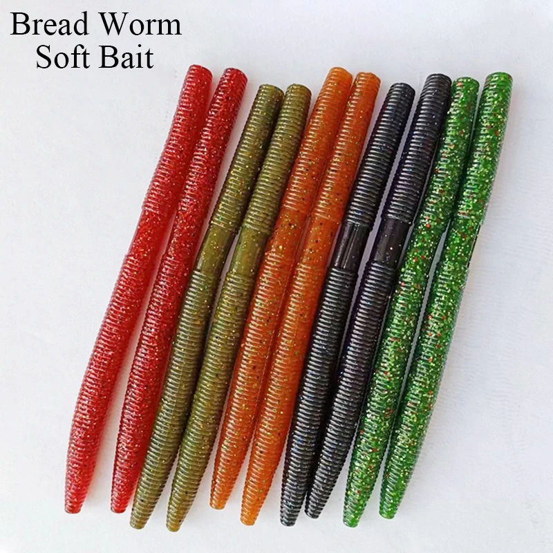 10 Uds. De cebo suave de gusano de 10cm y 14cm, olor a sal de lombriz, infusión de residuos realistas, señuelo de gusano de fideos suaves de alta elasticidad duradero - imagen 2