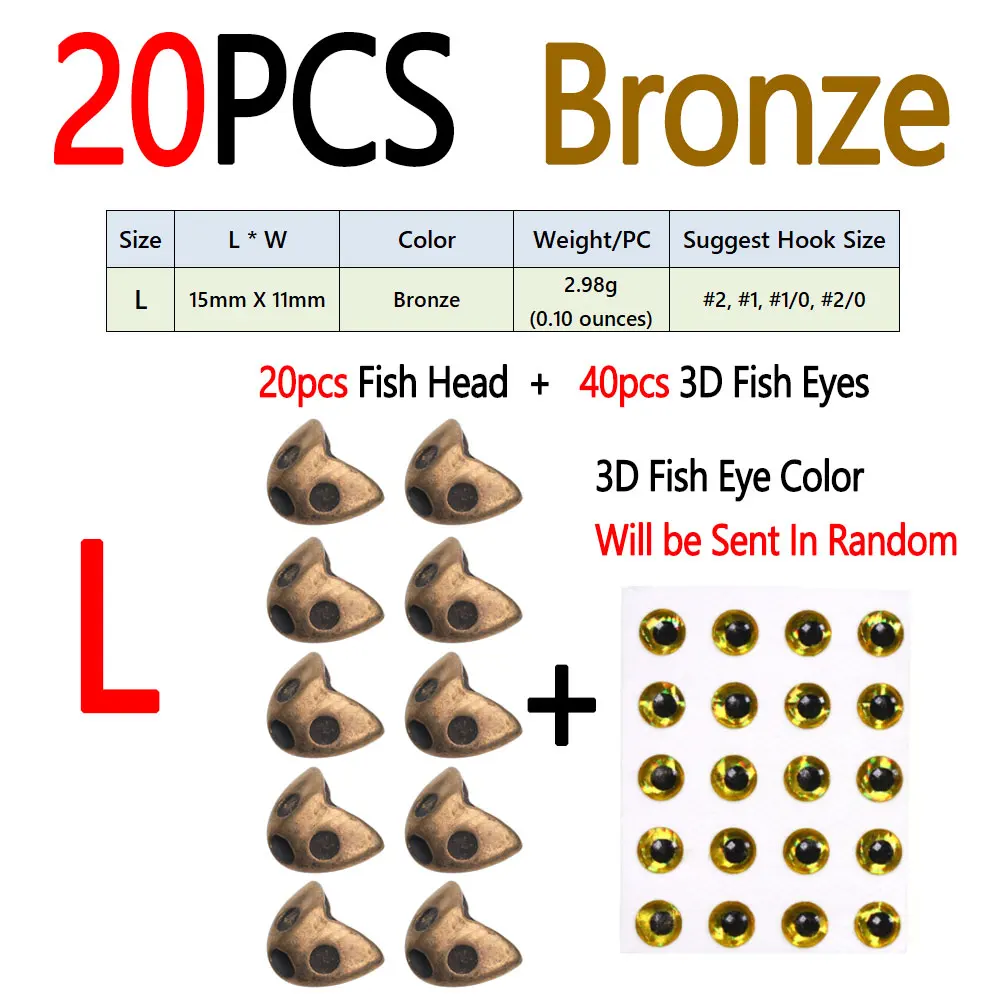 20pcs Bronze L