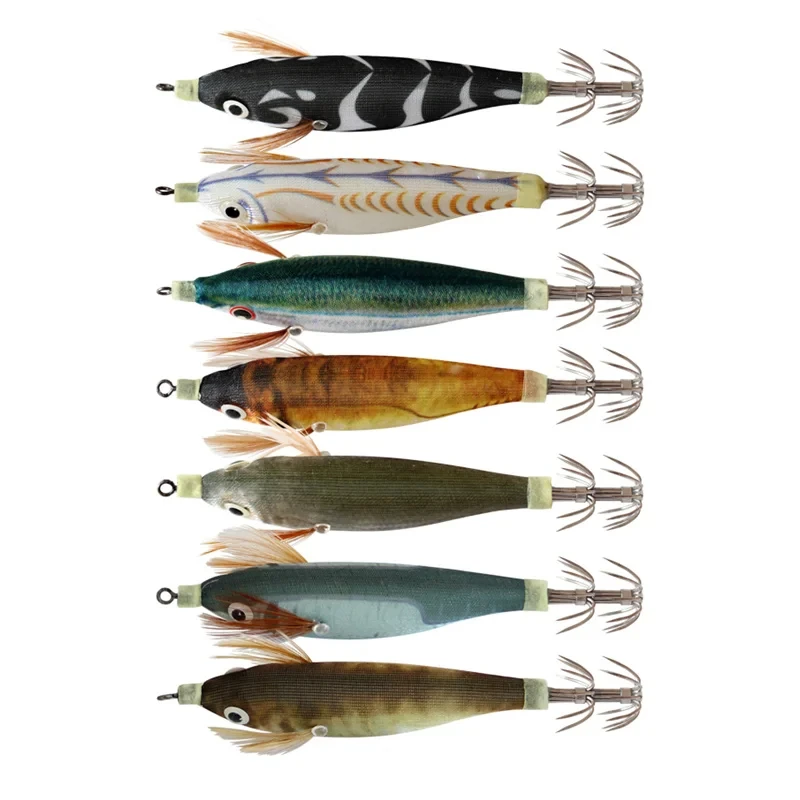 Señuelo de pesca con plantilla de calamar y camarón luminoso, 2 uds., 10cm, 9g, camarones de madera artificiales, anzuelo de calamar, señuelos de sepia, cebo de pulpo - imagen 5