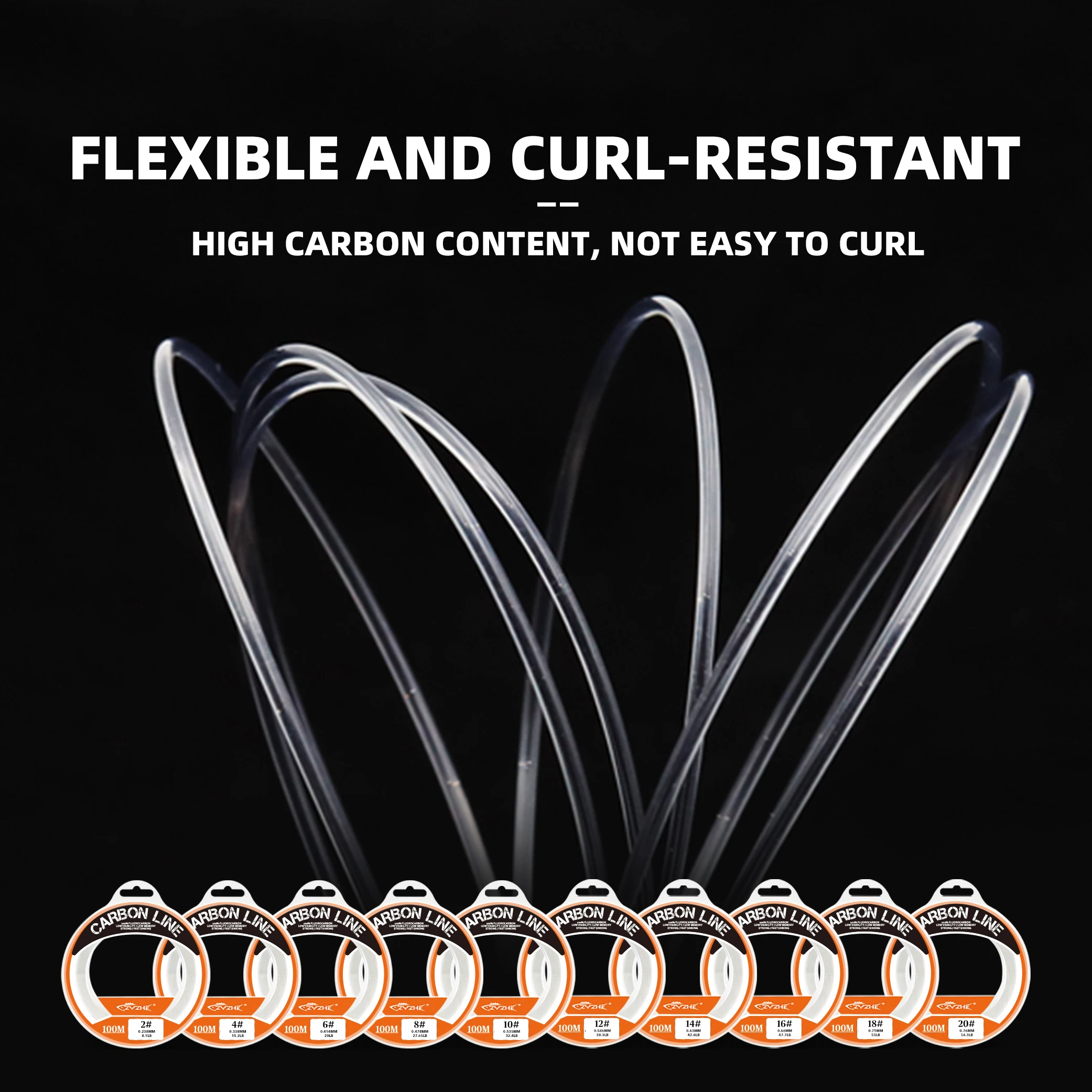 ZYZHE línea fluorocarbono transparente para señuelos – alta resistencia - imagen 5