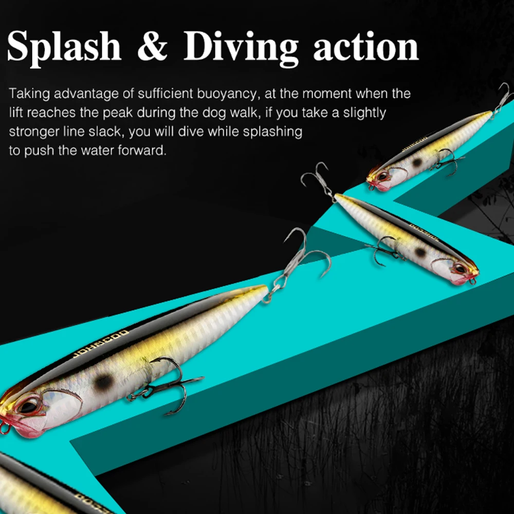 Señuelo de lápiz flotante para pesca profesional, cebo Artificial duro de 100mm y 14g para caminar el perro, Wobblers - imagen 3