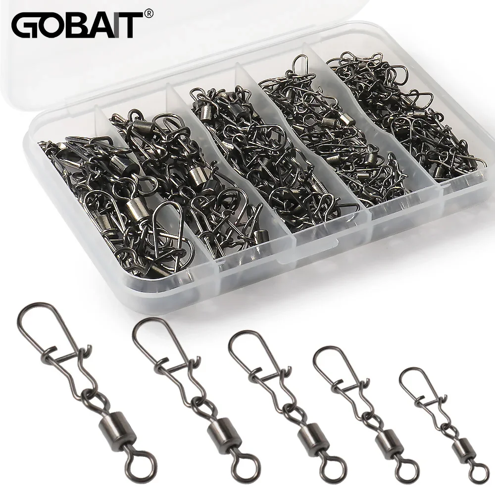 100 unids/caja conector giratorio Pin anillo rodante aparejos de pesca hebilla gancho señuelo Kit conexión de cable 50 piezas-100 piezas engranaje de rodamiento