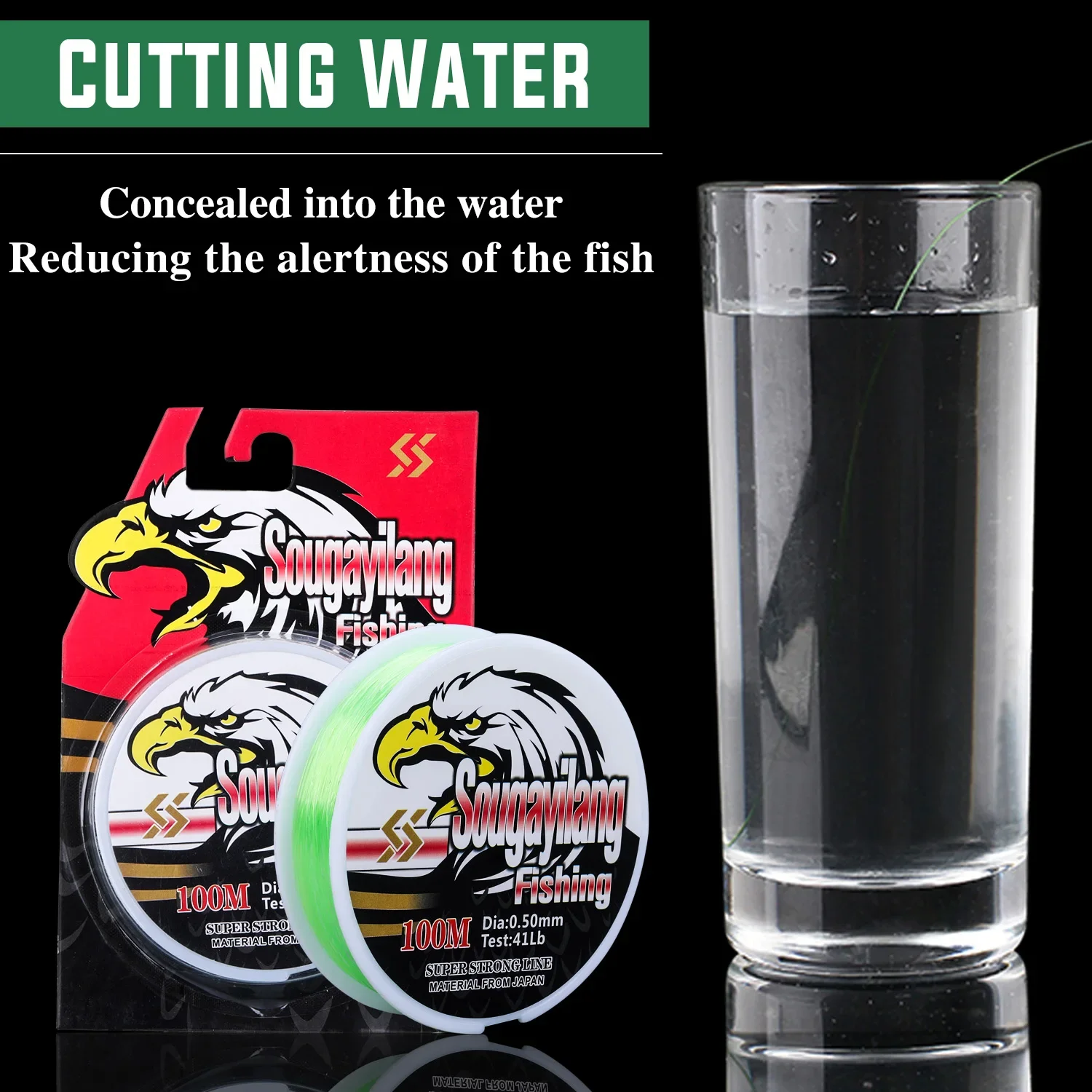 Sougayilang-sedal de pesca de nailon de 100M, hilo de monofilamento de 11-41lb, sedal de pesca de carpa suave e invisible, artículos de pesca - imagen 3