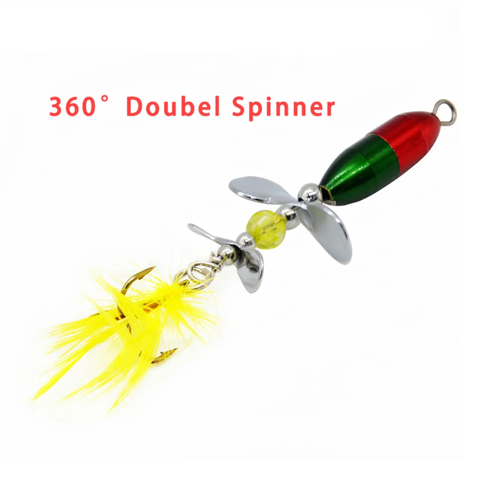 ORJD-señuelo giratorio de pesca con lentejuelas, cebo duro Wobbler de 10g, Whopper Plopper, Swimbait con pluma para pesca de Lucio - imagen 3